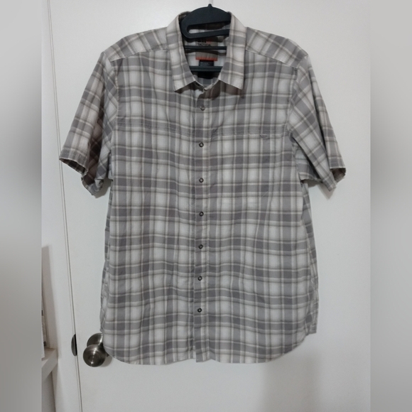 5.11 Tactical Men's Gray Plaid Snap up Short Sleeve Work Shirt w Pocket M - Picture 1 of 8